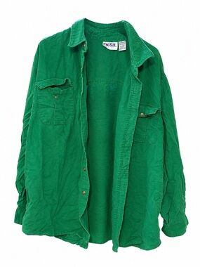 King Size Men’s 3XL Emerald Green 100% Cotton Oversized Utility Shirt